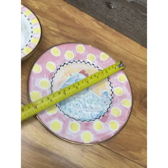 Mackenzie Childs CHICKEN Baby Plate & Bowl Set